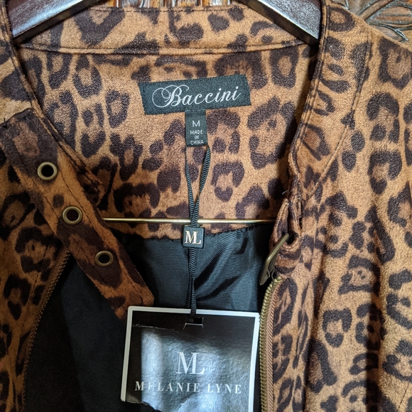 Baccini Brown Leopard Print Jacket New with Tag - Picture 4 of 4